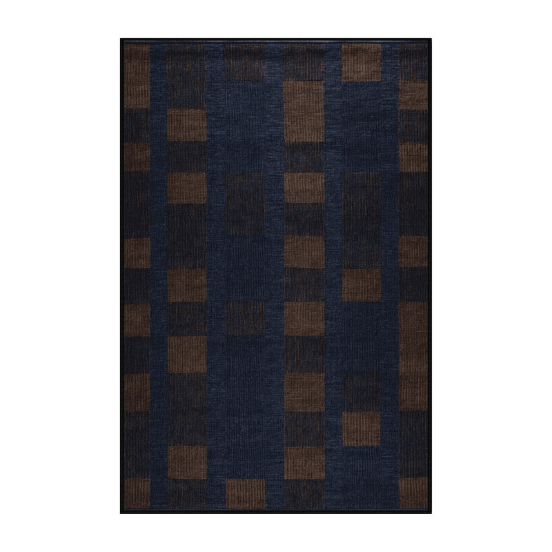 Machine Washable Checkered Gray Area Rug, Runner 2' x 4'