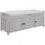 Banc de rangement avec 3 portes en forme de volet, banc à chaussures avec coussin amovible et espace de rangement caché (gris délavé)-1134255580