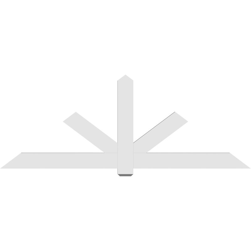Kennewick Architectural Grade PVC Gable Bracket, 36" H x 96" W (Pitch: 9/12), 2" D x 6" F