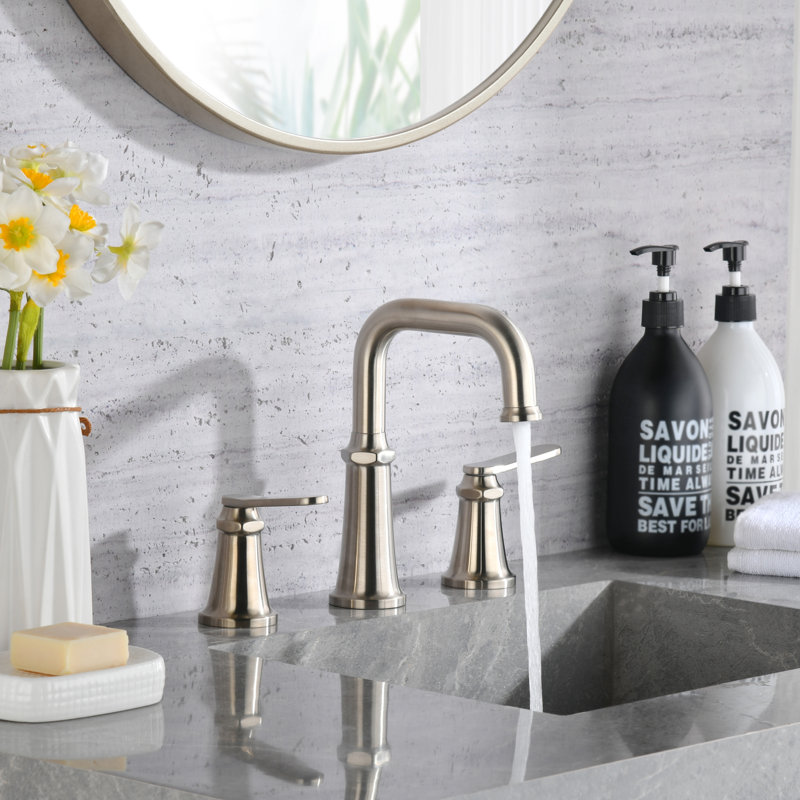 Remeslo Collection Two-Handle Widespread Lavatory Bathroom Faucet 1.2 gpm with Drain Assembly - Brushed Nickel