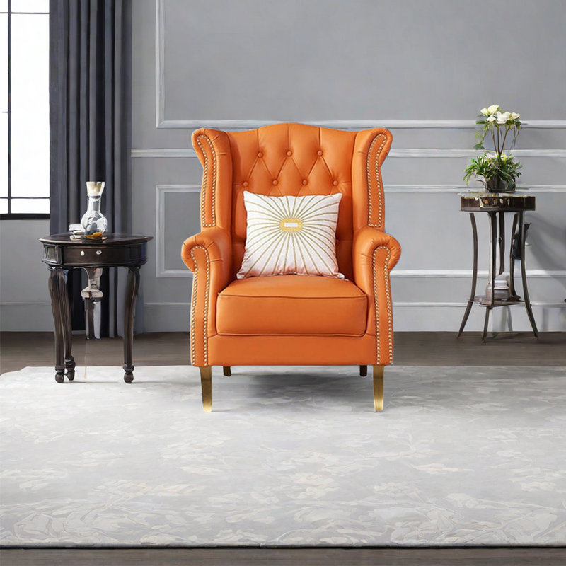 Fauteuil inclinable en similicuir Vonette, Similicuir orange Graubert