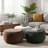 Round Velvet 28" Ottoman Black-1938924246