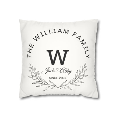 Personalized Family Name Couple Names Pillow Cover Custom Decorative Throw Pillow