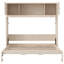 Grand lit escamotable avec armoires de rangement, beige