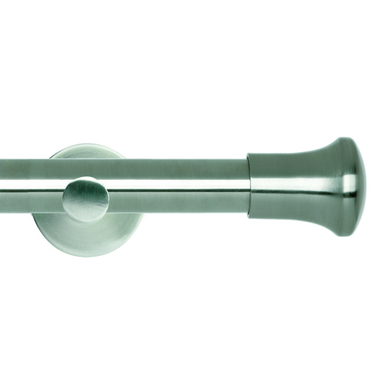 Ceda 2.8cm Single Curtain Pole, 2.80cm H x 120cm W x 2.80cm D, Stainless Steel