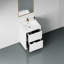 Meuble-lavabo autoportant de 24 po avec lavabo, blanc brillant. Espace de rangement pratique et pratique. Comptoir en résine de pierre. Meuble-lavabo de salle de bain en bois facile à installer. Rangement spacieux. Qualité