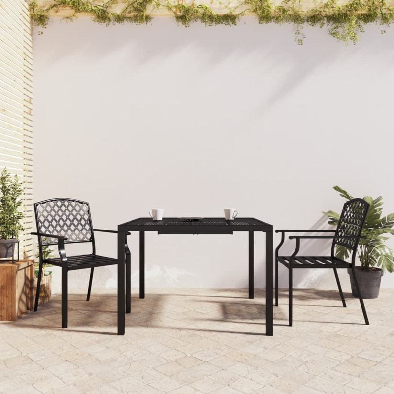 Fulshear 2 - Person Patio Dining Set Square Table, 72cm H x 100cm W x 100cm D