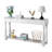 64.17in Vintage White Extended 2-Layer Hall Table with Three Drawers and Curved Legs-12299631