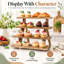 Wooden Cupcake Display Stand, 4 Tier Retail Countertop Display Shelf