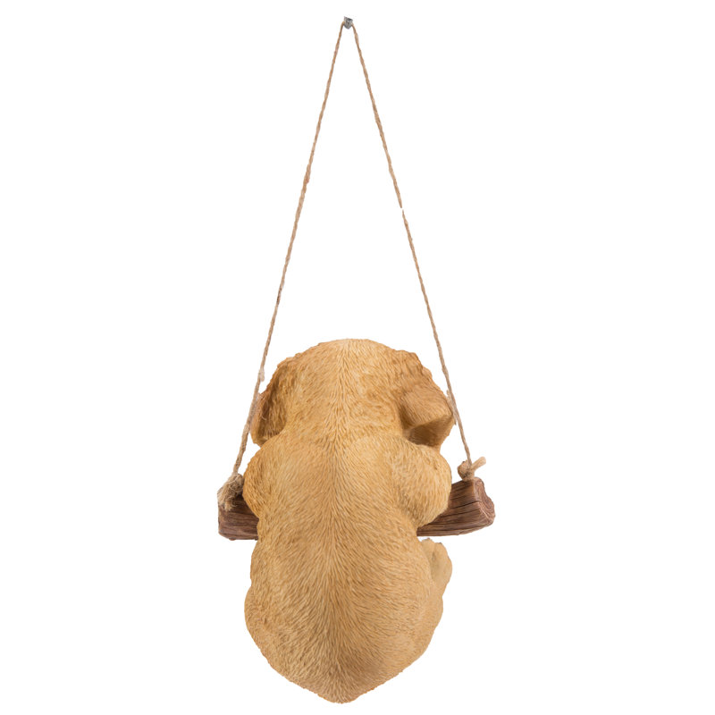 Tan Brown Hanging Golden Retriever Puppy Garden Statue