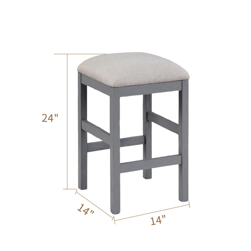 Upholstered Faux Leather Counter Stool