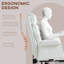 Fauteuil de bureau ergonomique en cuir de polyuréthane avec repose-pieds, fauteuil inclinable et pivotant HOMcom, blanc-2088399611