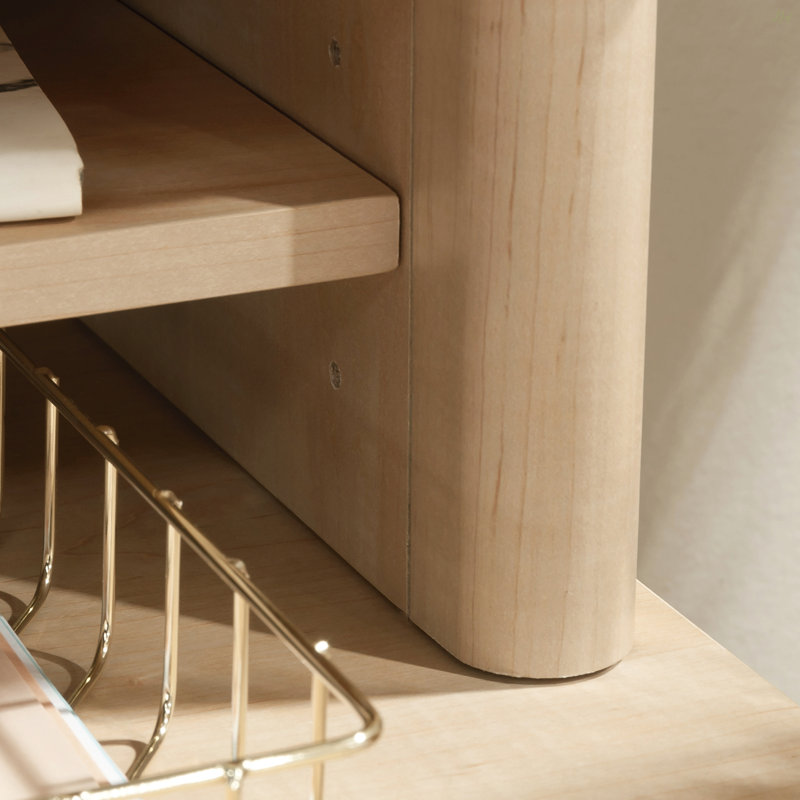 Hutch With Storage Cubbyholes, Maple Finish