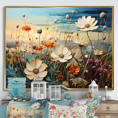 Cerulean Seascape Flowers Field - reproduction sur toile