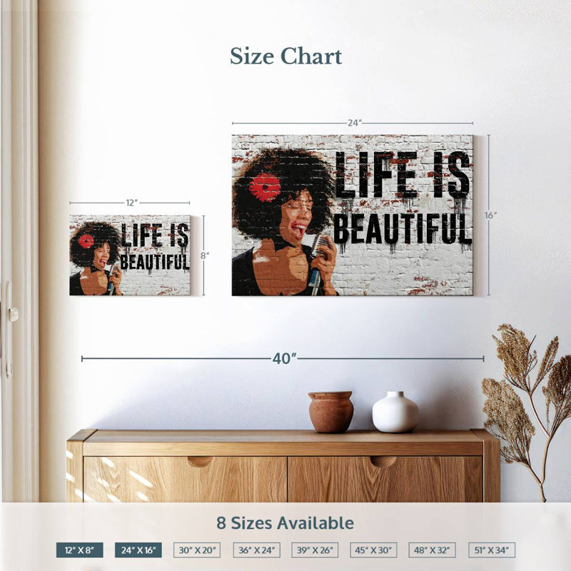 Tergel Life Is Beautiful, H 16 po x l 24 po