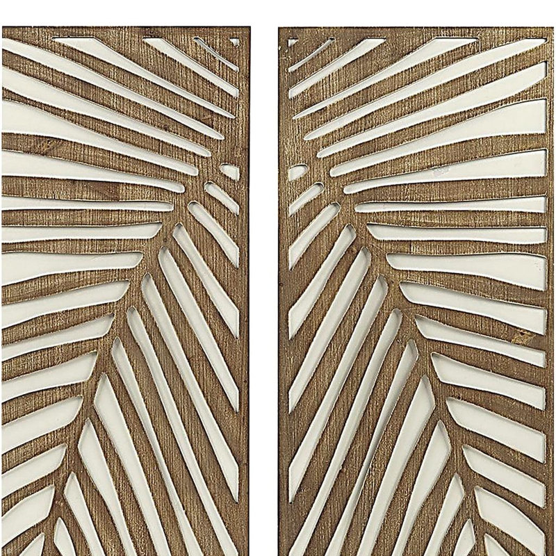 Two-tone 2-piece Wood Panel Wall Decor Set
