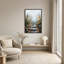 Art mural sur toile Misty Autumn Forest Stream with Stone Steps-1489590638