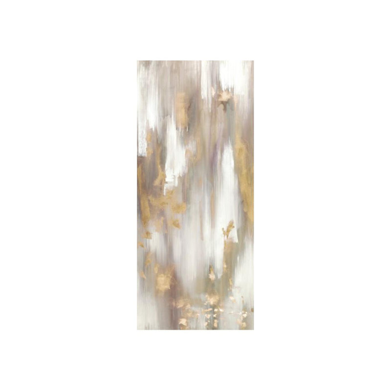 Golden Bull I Painting by Derek Shaw, 55" H x 24" W x 1.5" D, Hand Embellished