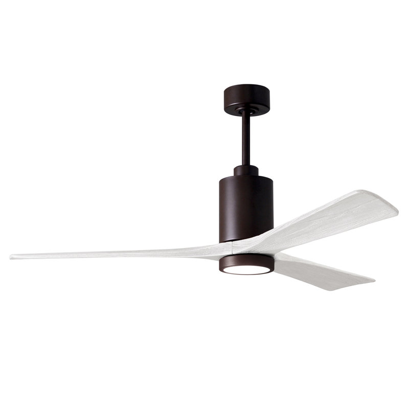 Ventilateur de plafond à 3 pales à DEL avec télécommande Patricia et ensemble d'éclairage inclus Patricia, Bronze texturé