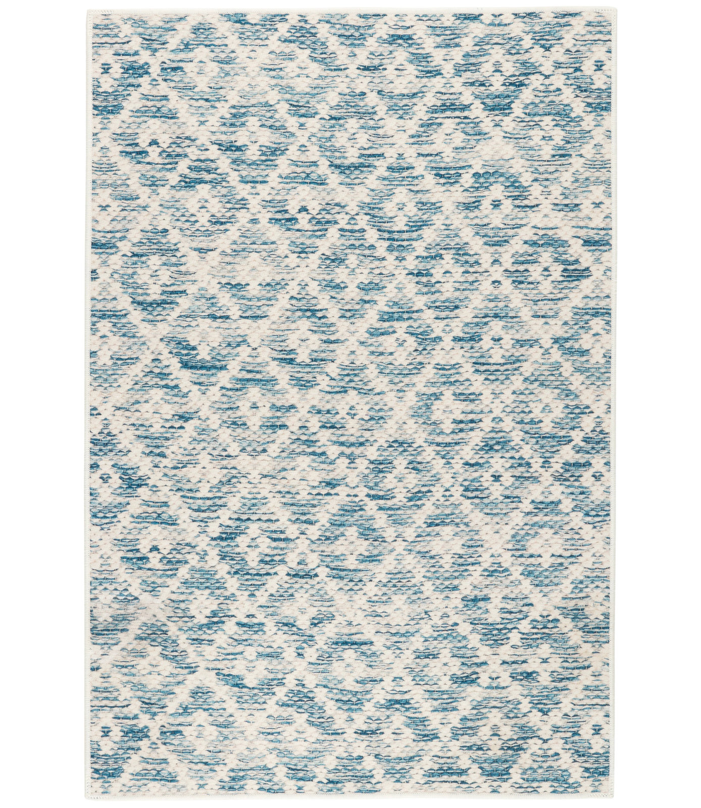 Melange Diamond Blue Machine Washable Rug, Rectangle 9'6" x 13'6"