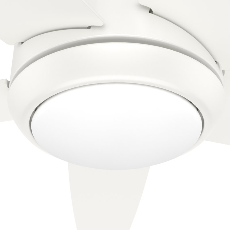 52" Fresh White Metal Ceiling Fan with LED Light and Remote