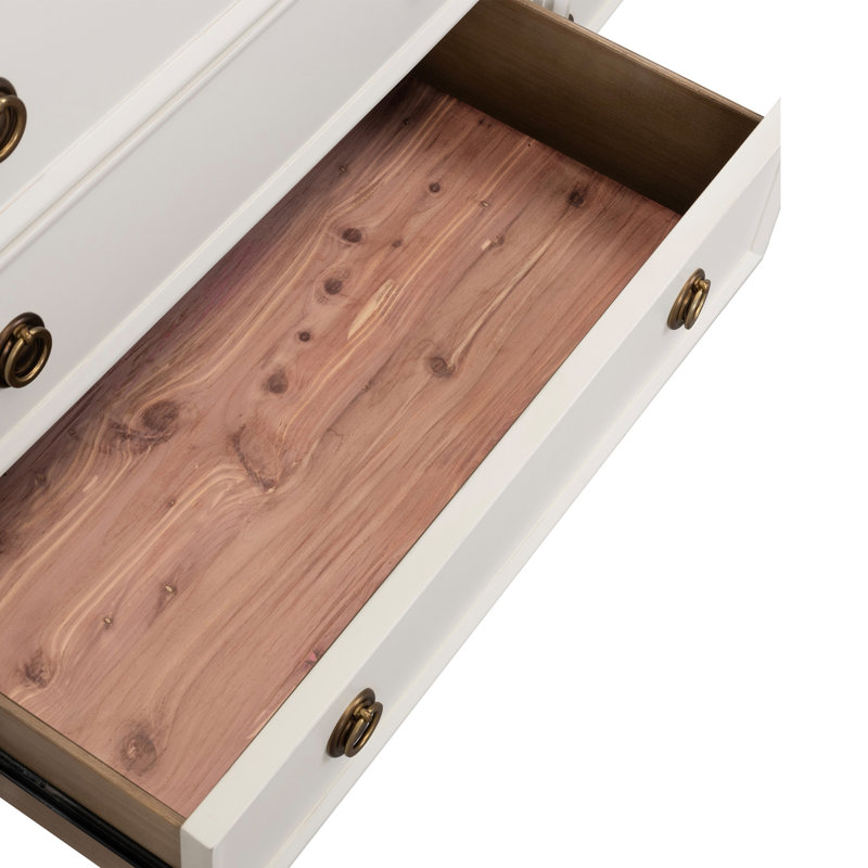 Ensemble commode et miroir 2 pièces Vinesha, Blanc