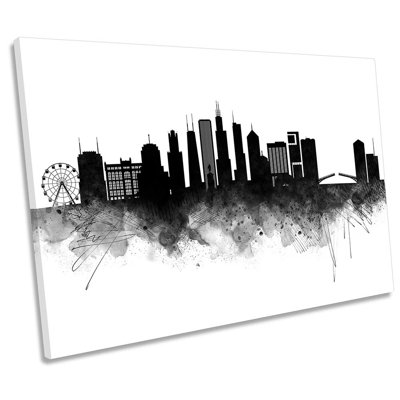Chicago Abstract City Skyline - Wrapped Canvas Print
