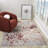 Rust/Gray Industrial Distressed Abstract Machine Washable Rug-136276023