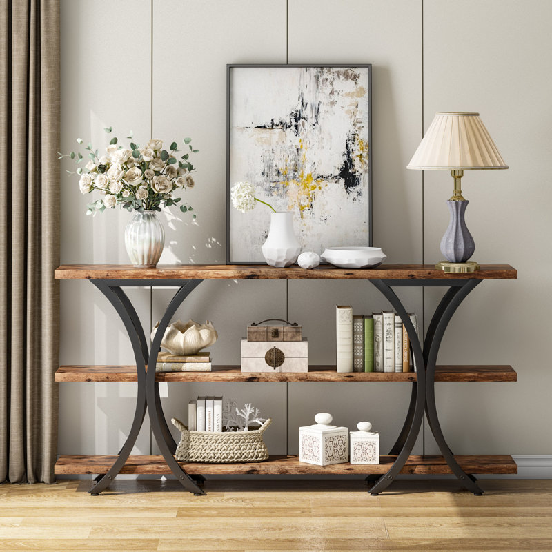 Gautreaux 70.87'' Console Table, Brown, Black