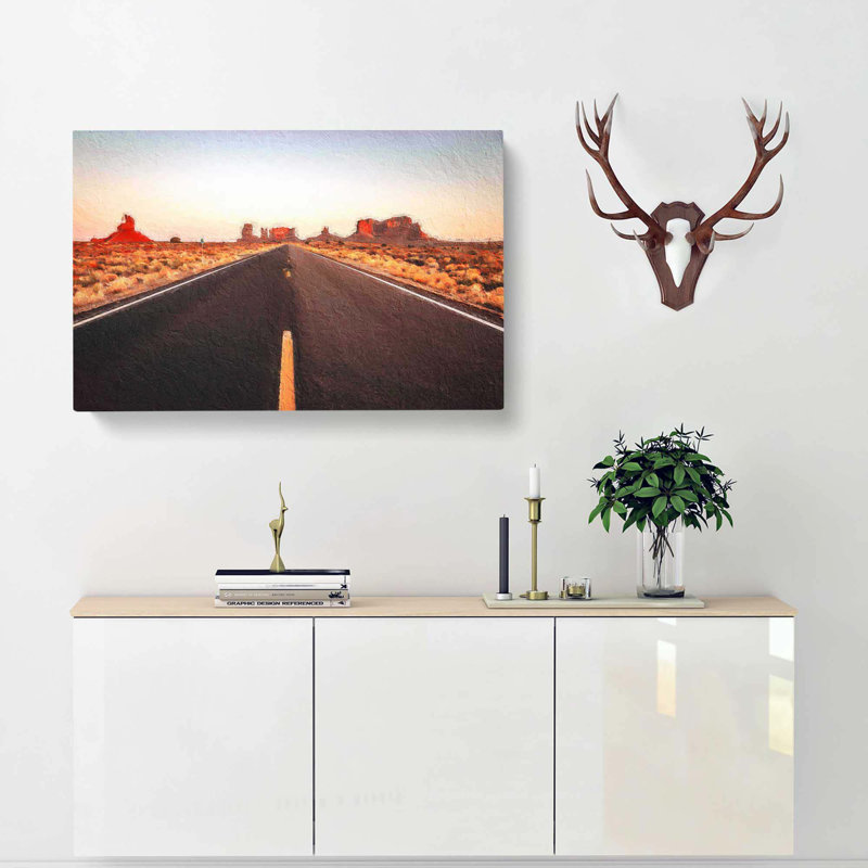 Road Through Arizona - Wrapped Canvas Painting, 35cm H x 50cm W x 3cm D