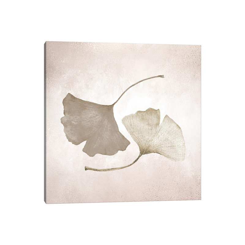 «Ginkgo II» par Kimberly Allen - peinture sur toile tendue, H 12 po x l 12 po x P 0,75 po