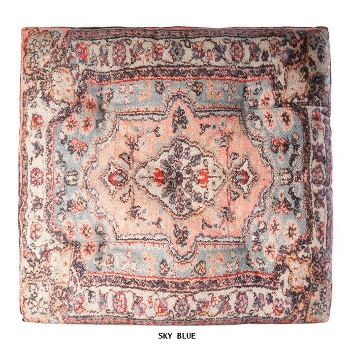 COUSSIN DE COFFRET COTON ANTIQUE TAPESTRY, 24"H x 24"W, Look bleu ciel rétro