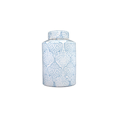 Decorative Tall Ceramic Ginger Jar with Lid