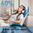 Adjustable Gaming Chair with Massage Lumbar Support, Swiveling PC & Racing Game Chair with Footrest & Headrest, Ergonomic PU Leather Computer Chair for Adults & Teens,White and Blue-64914641