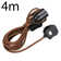 Plug in Pendant Lighting Fitting Kit, E27 Lamp Holder 4m Plug in Pendant Light Cord, Fabric Cable 3 Pin Plug in With On/Off Switch