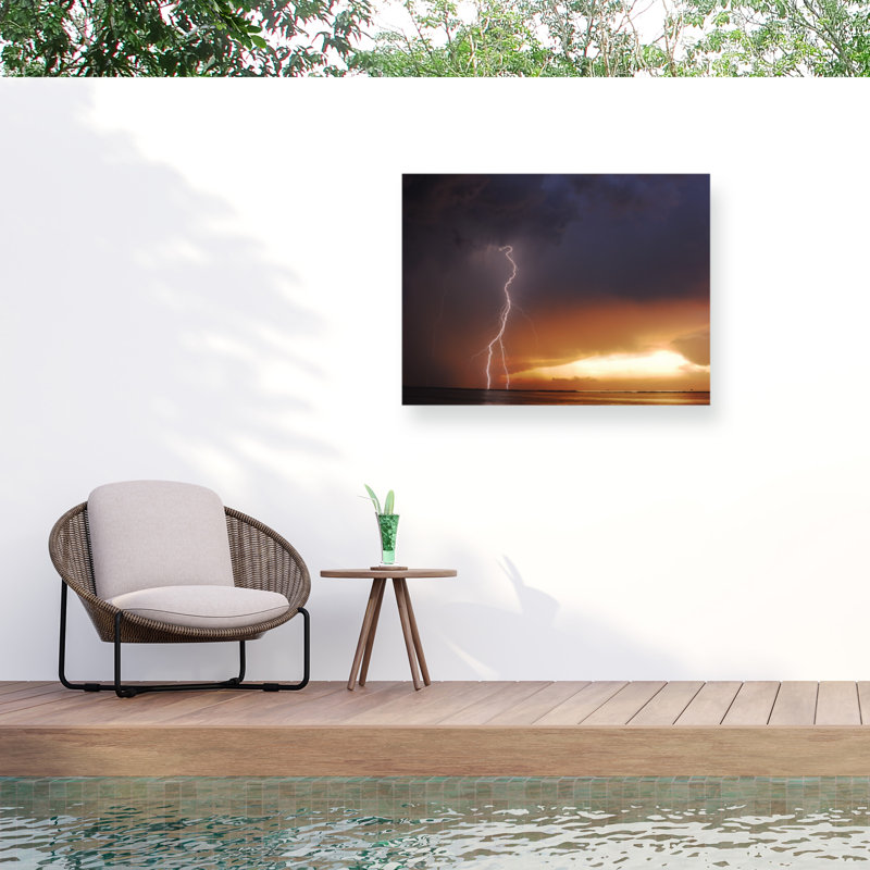 Foudre bolologien coucher de soleil IV, H 35 po x l 47 po