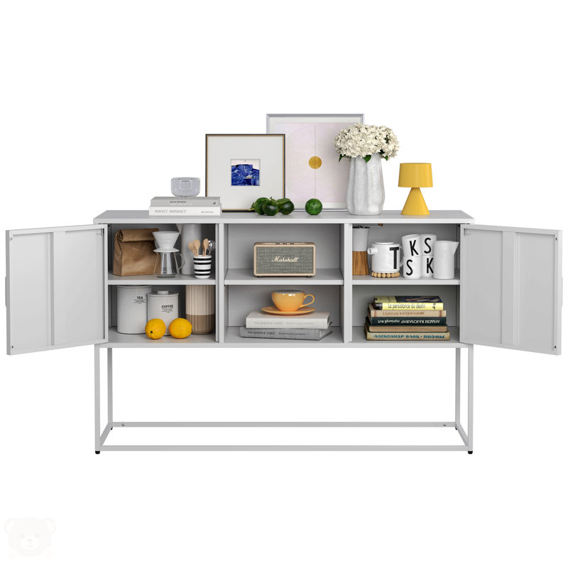 Armoire de rangement 47 po pour salon, Blanc