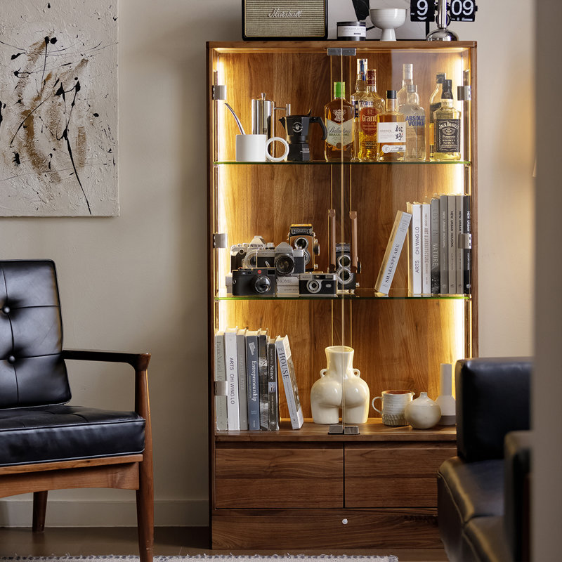 Nut brown Solid  Wood Display Cases