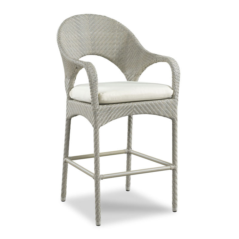 Ventana Outdoor Bar Stool, Floral Gray