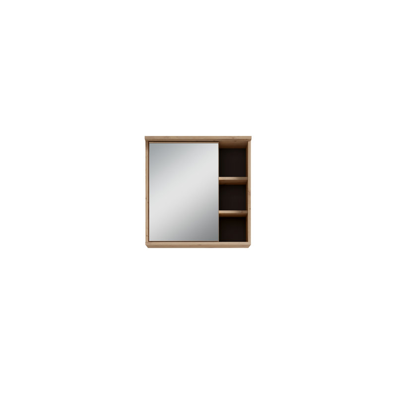 Linco 600mm W 610mm H Surface Frameless Medicine Cabinet Mirror 4 Adjustable, Artisan Oak