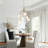 6 - Light Dimmable Sputnik Modern Linear Chandelier with White Glass Shade-1982806151