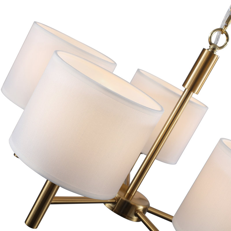 5 - Light Dimmable Classic / Traditional Chandelier, Brushed Gold