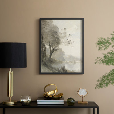«Vintage Landscape Cxxiii», reproduction encadrée - bois massif