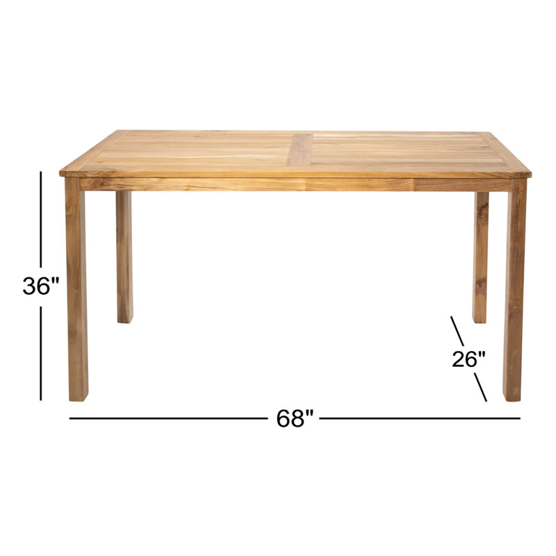 Venora Outdoor Teak Bar Table,  36" H x 26" W x 68" D