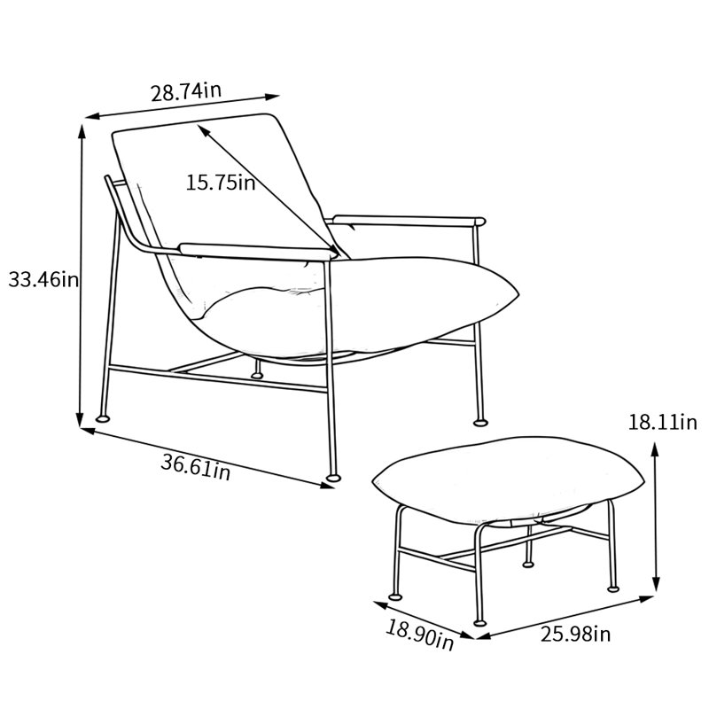 Chaise confortable avec structure en acier, Chenille noir