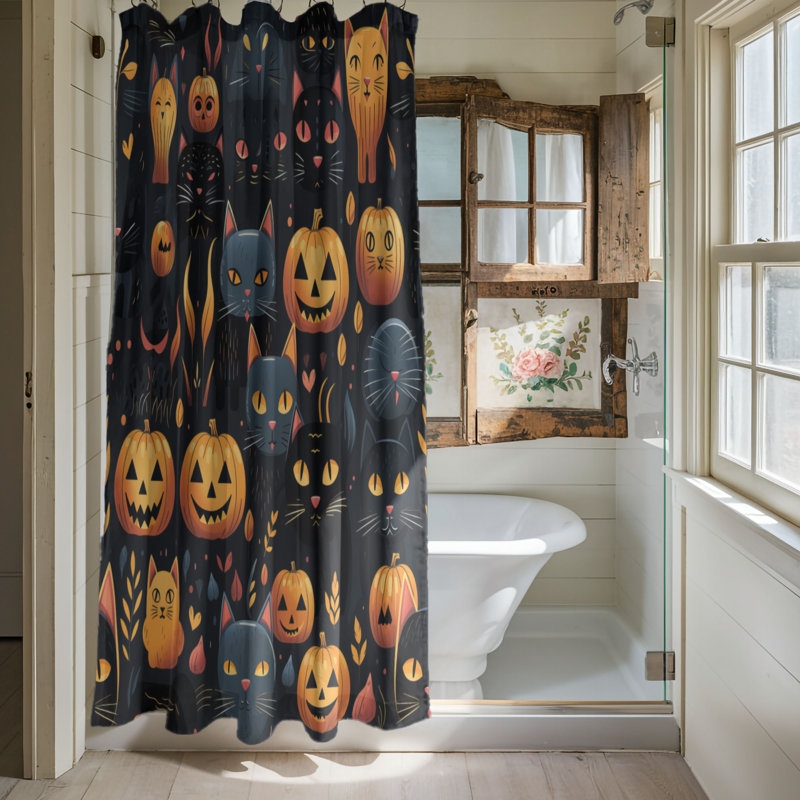Haunted Cats - Rideau de douche Premium, H 74 po x l 71 po