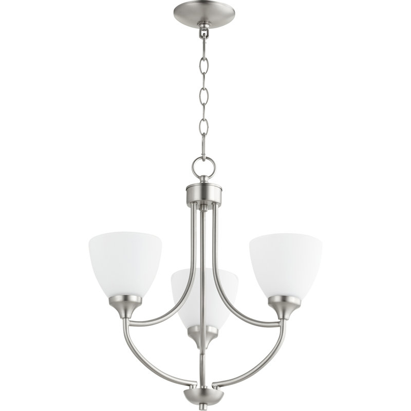 Cariah 3 - Light Dimmable Empire Chandelier, Satin Nickel