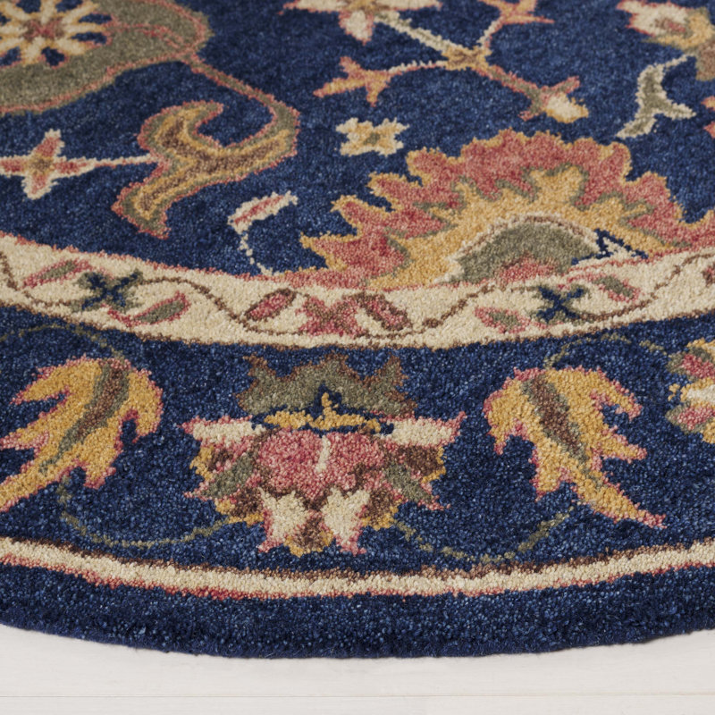 Longkesh Wool/Cotton Area Rug, Round 6'