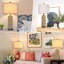 Ensemble de 2 lampes de table 26 "avec 2 ports USB et table de chevet en rotin pour salon