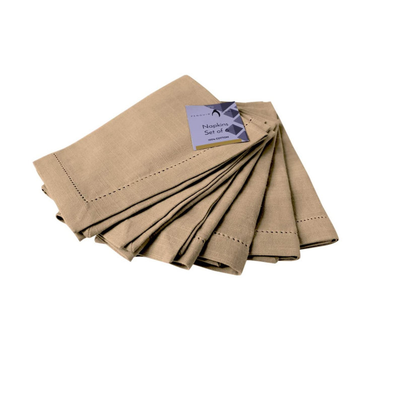 Azelia Cotton Solid Colour Square Napkin, Beige